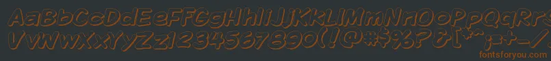 KomikaDisplayShadow Font – Brown Fonts on Black Background