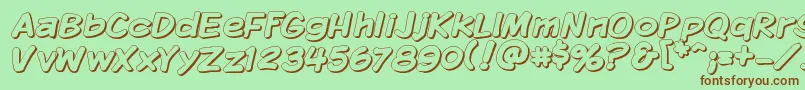 KomikaDisplayShadow Font – Brown Fonts on Green Background