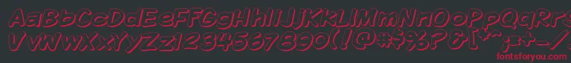 KomikaDisplayShadow Font – Red Fonts on Black Background