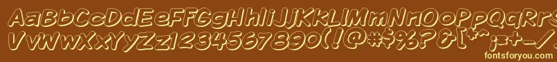 KomikaDisplayShadow Font – Yellow Fonts on Brown Background