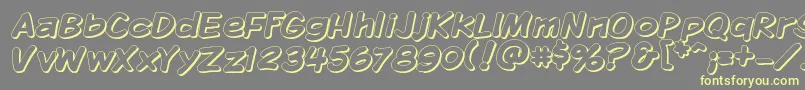 KomikaDisplayShadow Font – Yellow Fonts on Gray Background