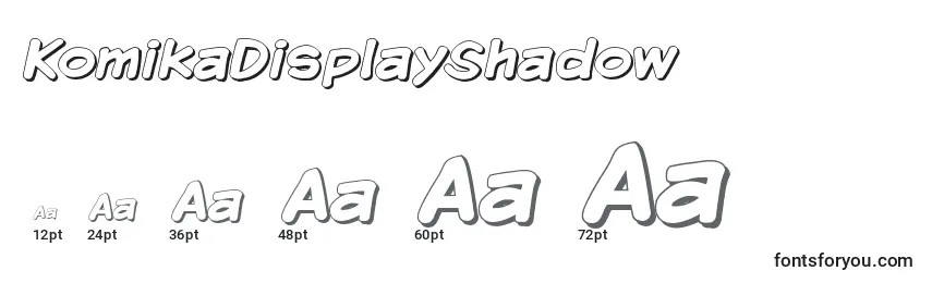 Rozmiary czcionki KomikaDisplayShadow