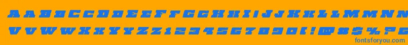 Chicagoexpresstitleital Font – Blue Fonts on Orange Background