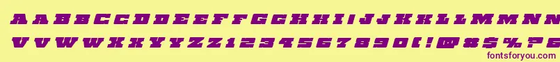 Chicagoexpresstitleital Font – Purple Fonts on Yellow Background