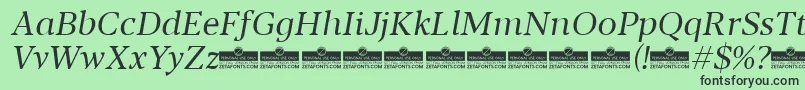 Blacker Text Book Italic trial Font – Black Fonts on Green Background