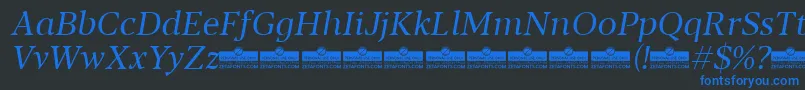 fuente Blacker Text Book Italic trial – Fuentes Azules Sobre Fondo Negro