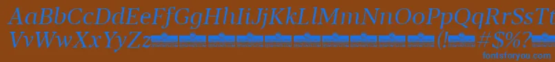 Blacker Text Book Italic trial Font – Blue Fonts on Brown Background