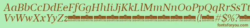 Blacker Text Book Italic trial Font – Brown Fonts on Green Background