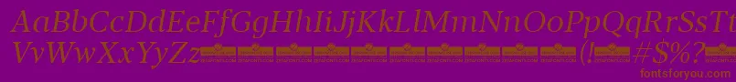 Blacker Text Book Italic trial Font – Brown Fonts on Purple Background
