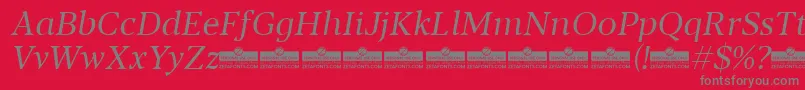 fuente Blacker Text Book Italic trial – Fuentes Grises Sobre Fondo Rojo