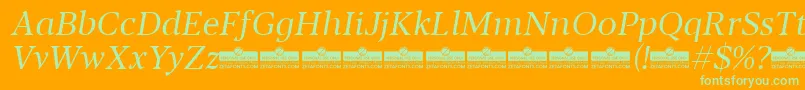 Blacker Text Book Italic trial Font – Green Fonts on Orange Background