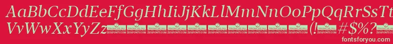Blacker Text Book Italic trial Font – Green Fonts on Red Background