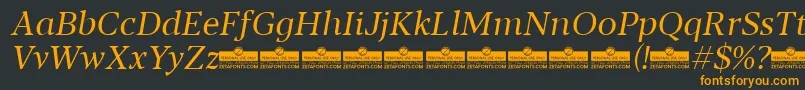 フォントBlacker Text Book Italic trial – 黒い背景にオレンジの文字