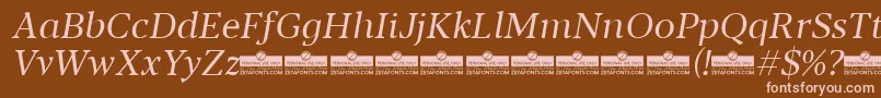 Blacker Text Book Italic trial Font – Pink Fonts on Brown Background