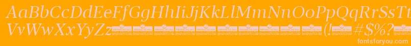 Blacker Text Book Italic trial Font – Pink Fonts on Orange Background
