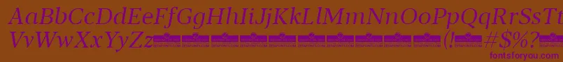 Шрифт Blacker Text Book Italic trial – фиолетовые шрифты на коричневом фоне