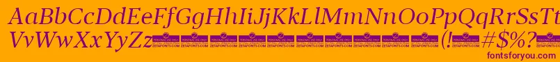 Blacker Text Book Italic trial Font – Purple Fonts on Orange Background