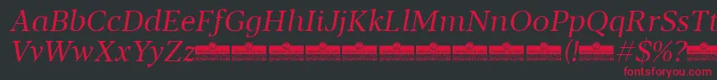 Blacker Text Book Italic trial Font – Red Fonts on Black Background