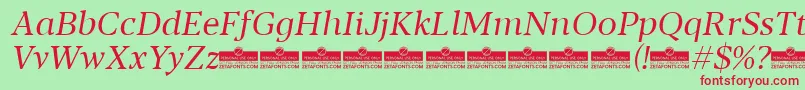 Blacker Text Book Italic trial Font – Red Fonts on Green Background