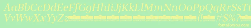 Blacker Text Book Italic trial Font – Yellow Fonts on Green Background