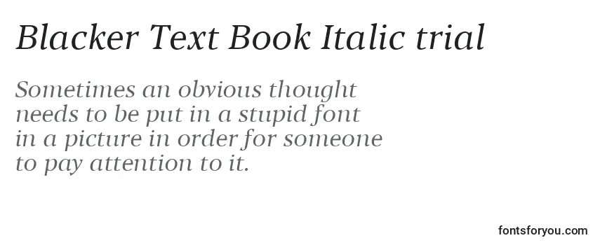 フォントBlacker Text Book Italic trial