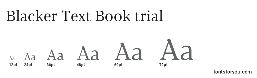 Größen der Schriftart Blacker Text Book trial