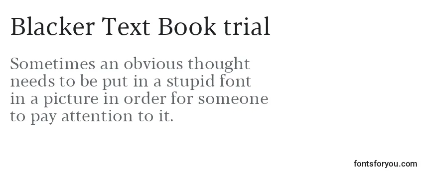 Blacker Text Book trial Font