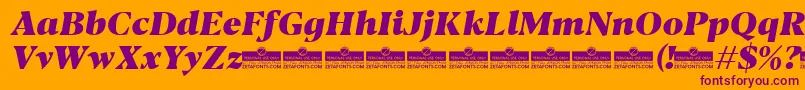fuente Blacker Text Heavy Italic trial – Fuentes Moradas Sobre Fondo Naranja
