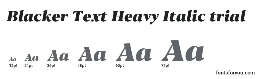 Размеры шрифта Blacker Text Heavy Italic trial