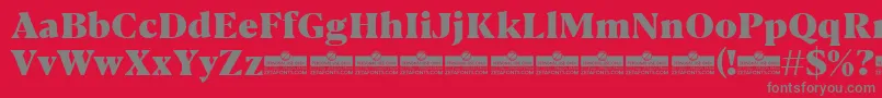 Blacker Text Heavy trial Font – Gray Fonts on Red Background