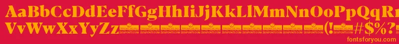 Blacker Text Heavy trial Font – Orange Fonts on Red Background