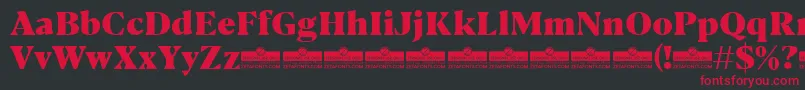 Blacker Text Heavy trial Font – Red Fonts on Black Background