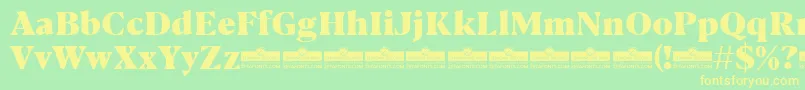 Blacker Text Heavy trial-Schriftart – Gelbe Schriften auf grünem Hintergrund