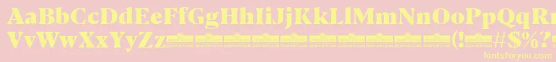 Blacker Text Heavy trial Font – Yellow Fonts on Pink Background