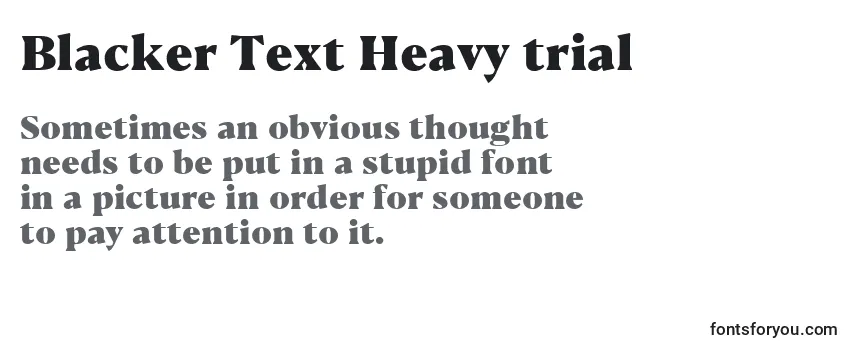 Schriftart Blacker Text Heavy trial