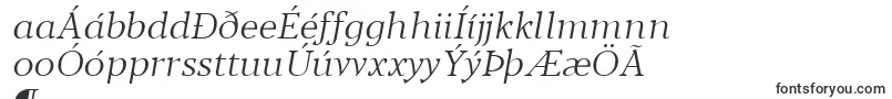 フォントBlacker Text Light Italic trial – アイスランドのフォント