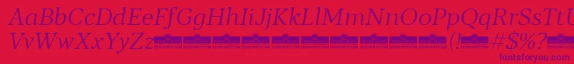 Blacker Text Light Italic trial Font – Purple Fonts on Red Background