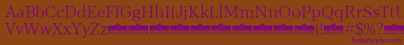 Blacker Text Light trial Font – Purple Fonts on Brown Background