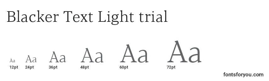 Blacker Text Light trial Font Sizes