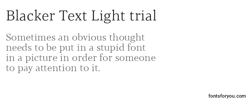 Blacker Text Light trial -fontin tarkastelu