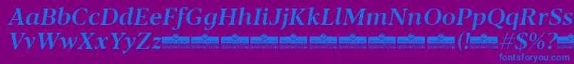 fuente Blacker Text Medium Italic trial – Fuentes Azules Sobre Fondo Morado