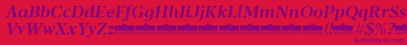 Blacker Text Medium Italic trial Font – Purple Fonts on Red Background