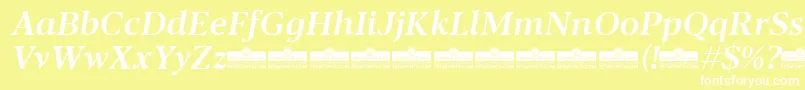 Blacker Text Medium Italic trial Font – White Fonts on Yellow Background