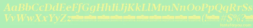 Blacker Text Medium Italic trial Font – Yellow Fonts on Green Background