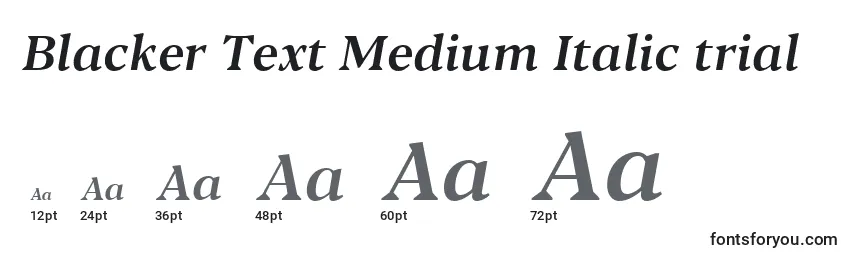 Blacker Text Medium Italic trial Font Sizes