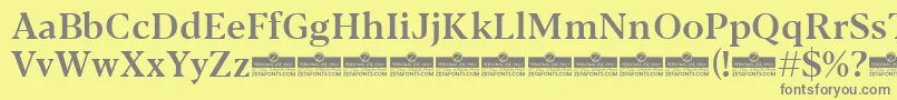 Blacker Text Medium trial-Schriftart – Graue Schriften auf gelbem Hintergrund