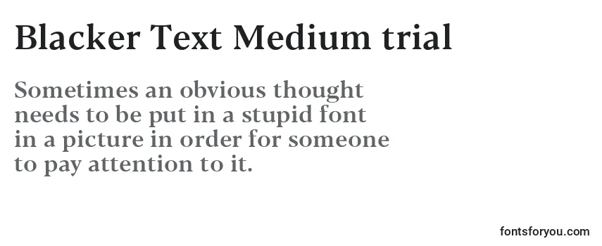 Blacker Text Medium trial Font