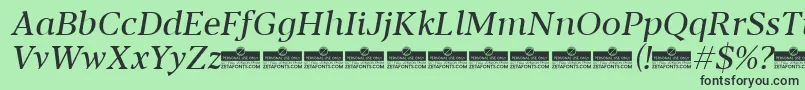 Blacker Text Regular Italic trial Font – Black Fonts on Green Background