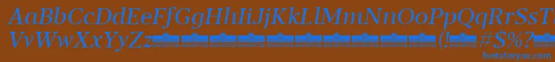 Blacker Text Regular Italic trial Font – Blue Fonts on Brown Background