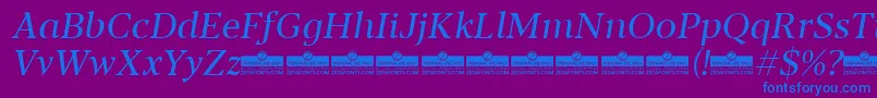 Blacker Text Regular Italic trial Font – Blue Fonts on Purple Background